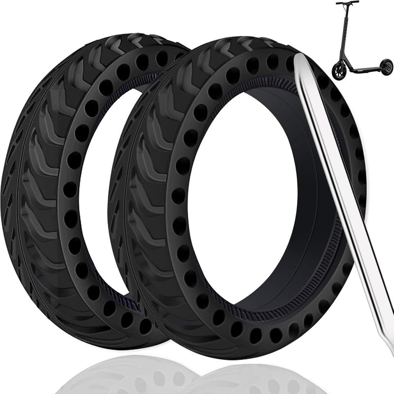 KAOUKUO 2 Pack Solid Tire,8.5Inch Electric Scooter Wheels for Xiaomi M365 Gotrax/gxl V2/XR Scooter Accessories,8 1/2'' Front/Rear Rear Solid Tires replacement wheel - Image 1
